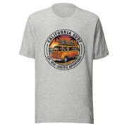 Front view of the California Surf retro van T-shirt in athletic heather.