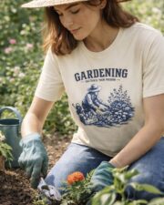 Model wearing the Cultivate Your Passion gardening T-shirt