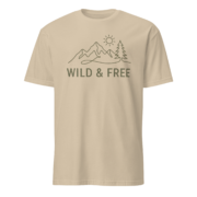Sand Wild & Free Mountain Tee shown from the front