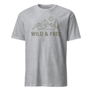 Sport grey Wild & Free Mountain Tee shown from the front