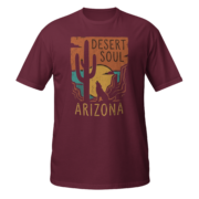 Arizona Desert Soul t-shirt in maroon, front view