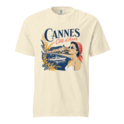 Cannes Côte d’Azur Tee in ivory, Comfort Colors 1717 front view