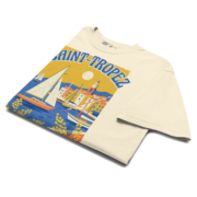 Saint-Tropez Côte d'Azur Tee in ivory, Comfort Colors 1717 front view