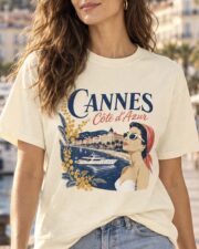 Cannes Côte d’Azur Tee in ivory in a French Riviera lifestyle setting