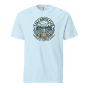 Chambray Lake House Club Crest T-shirt laid flat, front view