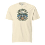 Ivory Lake House Club Crest T-shirt laid flat, front view