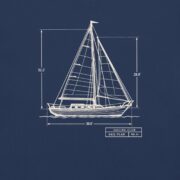 Sailing Club Sail Plan design: a classic sloop blueprint with dimensions and title block