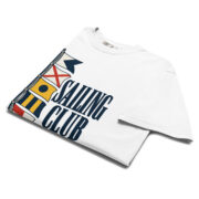 Folded White Sailing Club Signal Flags T-shirt showing the nautical flag print